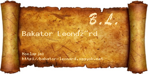 Bakator Leonárd névjegykártya